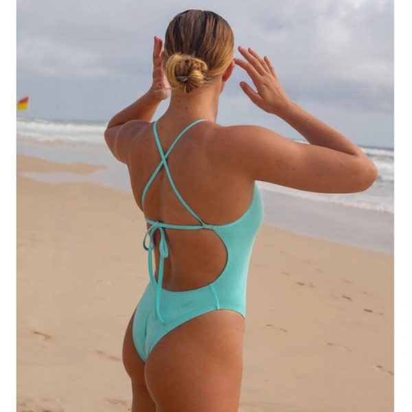 Maillot femme Ocean Swim Tie Back  - Aqua – Image 4